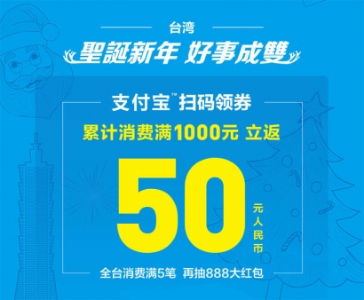 雙旦活動：聖誕新年 好事成雙  累計消費滿1000立返50