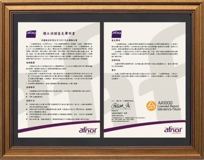 Tasa Meng’s latest sustainability report gains Afnor verification